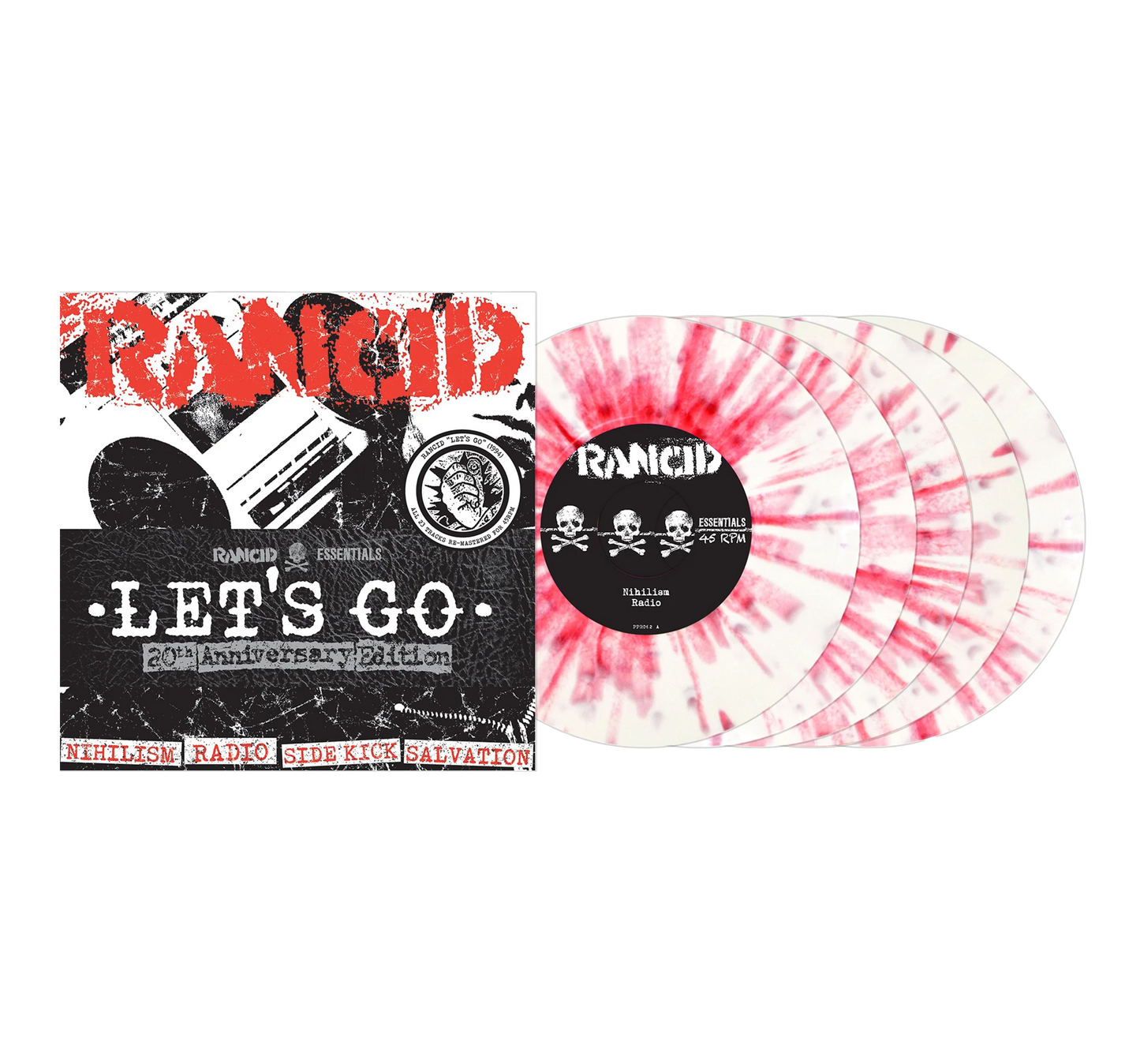Rancid - Let's Go 5x7" (White Vinyl w/ Red Splatter Vinyl)
